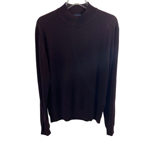 Men’s Brooks Brothers Italian Merino Wool Burgundy‎ Sweater Size Large - Picture 3 of 5